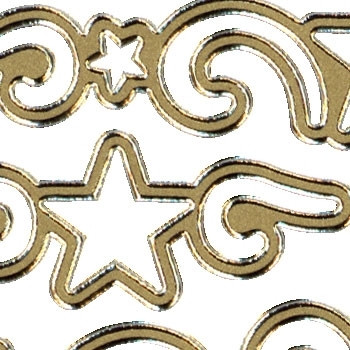 DD7089 Star Ornament Corners GOLD Peel Stickers One 9x4 Sheet