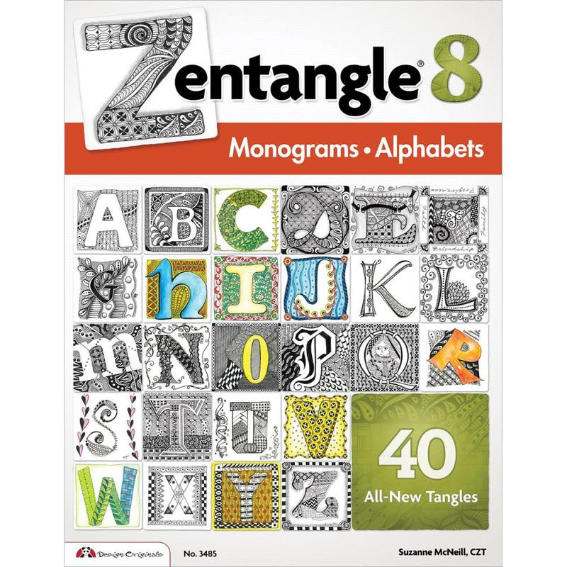 Zentangle 8 Monograms Alphabets 40-More Tangles Drawing Inspiration Ideas Instruction