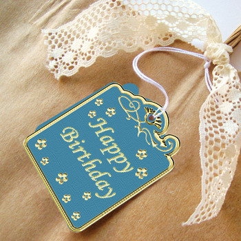 Tags Mini-Cards SILVER Double Embossed Peel Stickers 9x4" Sheets