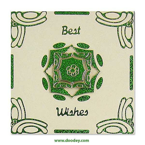 BEST WISHES Holographic Greeting BRIGHT Blue Gold Green Silver Red Stickers Set Peel