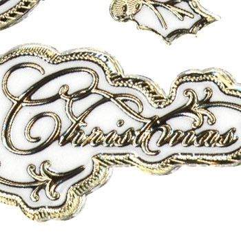 TEXT LABELS Silver MD352707 GLAD TIDINGS AND MERRY CHRISTMAS Peel Stickers Labels One 9x4 Sheet