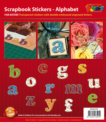 TRANSPARENT DOUBLE EMBOSSED Gold N55 Lower Case Alphabet Stickers GS651555 Peel Stickers One Sheet with 61 LC Alphabet