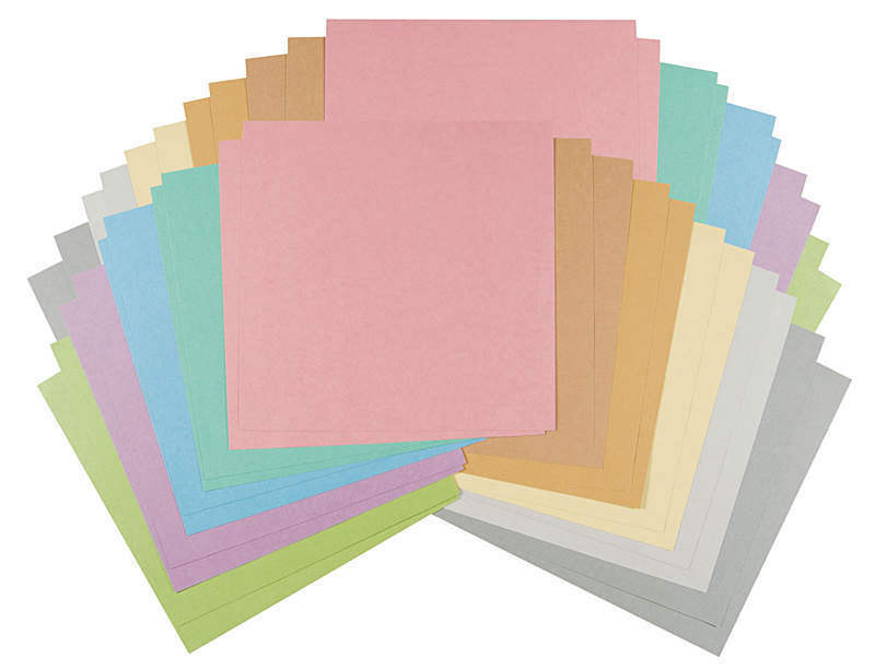 40pc - 12x12 Pastel Cardstock Packs 4 sheets each of 10 soft colors acid-free
