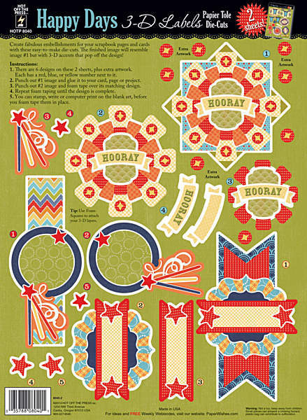 HOTP 3-D Papier Tole 8040 HAPPY DAYS Die-Cut Paper Decoupage