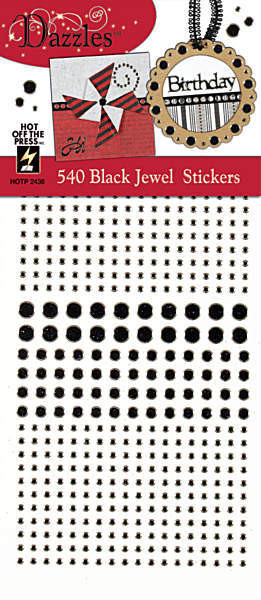 HOTP Dazzles N2436 Black Jewel Outline Peel Sticker