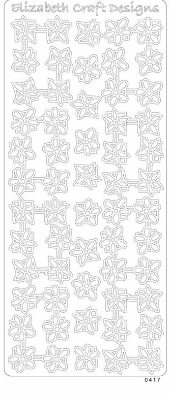 ELIZABETH CRAFTS CORNERS FLOWERS GOLD N0417 Peel Stickers