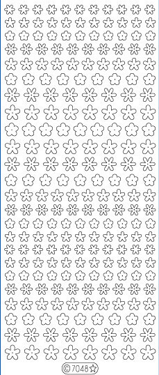 Starform GLITTER PINK SILVER N7048 MINI FLOWERS Stickers Peel Outline