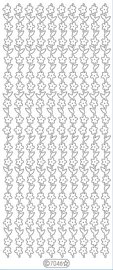 Starform GLITTER VIOLET SILVER N7046 FLOWER BORDERS Stickers Peel Outline