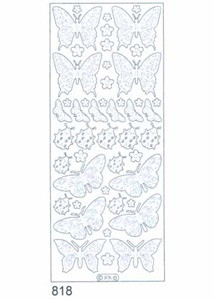 Starform BUTTERFLIES SILVER N818 Peel Stickers OUTLINE