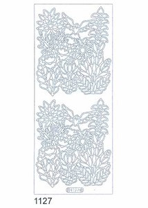 Starform WILDFLOWERS WITH BIRD 1127 GOLD Peel Stickers OUTLINE