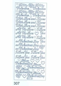 Starform N307 GOLD TO MY VALENTINE OUTLINE PEEL STICKERS