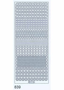 Starform SMALL ASST BORDERS 839 SILVER Peel Stickers