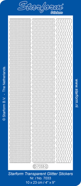 Starform GLITTER BLACK N7033 WAVY BORDERS Outline Peel Sticker