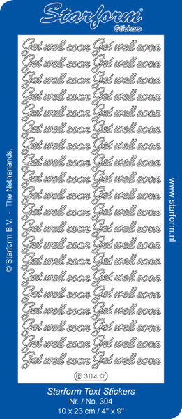 Starform GET WELL SOON Outline Peel Sticker 304 GOLD