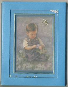 Framed Silk Window BLUE Greeting Card NOTE