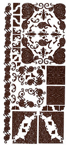 HOTP Dazzles N1578 BROWN Corners Outline Peel Sticker