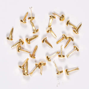 250 1/8in Gold Mini Brads Round