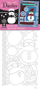HOTP Dazzles DOUBLE STICK SNOWMAN STICKERS 2075