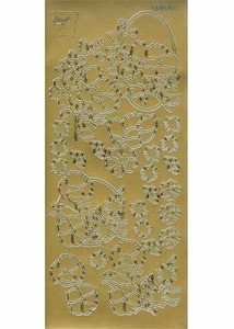 Joy! Crafts N107  Gold Outline Peel Cosmos Flower Stickers