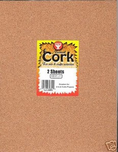 2 Sheets Natural Cork 1mm 39852 AFLF Scrapbooking Crafts