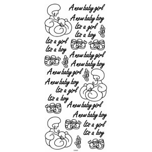 Outline N920 Gold It's a Boy / Girl Peel Stickers