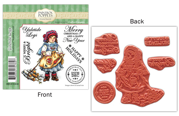 Paintbox Poppets YULETIDE LOGS By Christine Haworth 4-Stamp EZMount Rubber Stamp Set
