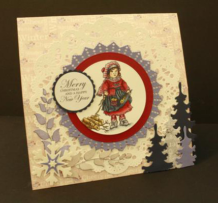 Paintbox Poppets YULETIDE LOGS By Christine Haworth 4-Stamp EZMount Rubber Stamp Set