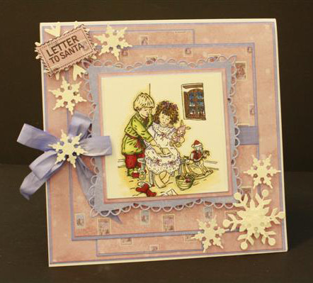 Paintbox Poppets LETTER TO SANTA By Christine Haworth 4-Stamp EZMount Rubber Stamp Set