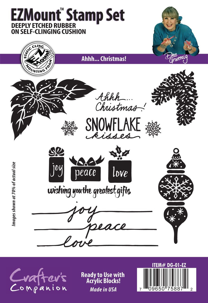 Dee Gruenig Ahhh... CHristmas! EZMount Stamp Set Limited Edition Set of 9 Deeply Etched Christmas Stamps