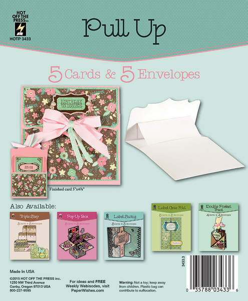 HOTP Pull Up Card 5 Die-Cut Cards & 4 Envelopes Card Blanks