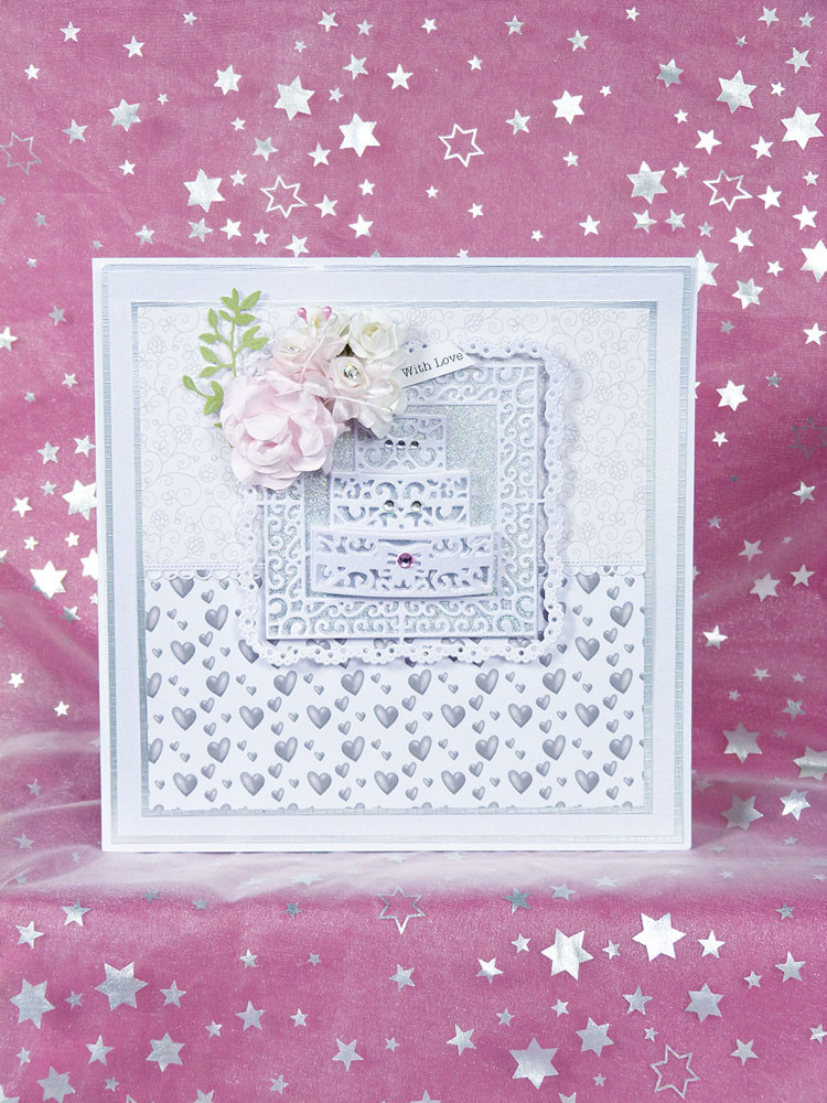 Tattered Lace 3 Tier Cake in a Square D195 Cutting Dies RETIRED