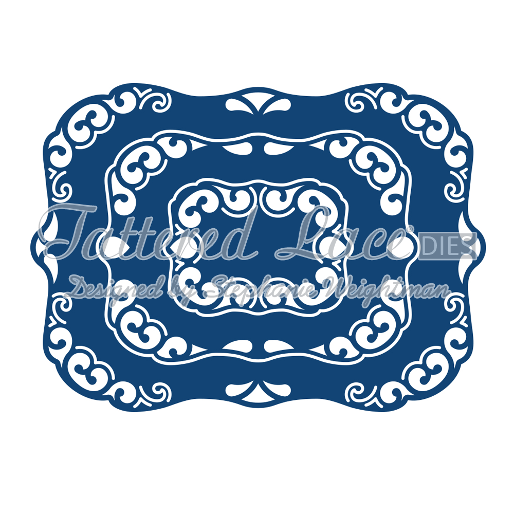 Tattered Lace Derwent Decorative Labels D475 Cutting Dies RETIRED