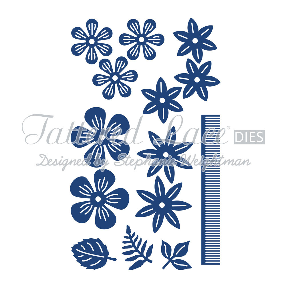 Tattered Lace Dies by Stephanie Weightman Midi Blooms Set of 14 piece, TTLD458