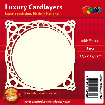 Luxury Cardlayers 3pc Offset Circle Layer Ivory 12.5x12.5cm Laser-Cut Card
