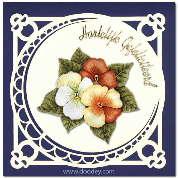 Luxury Cardlayers 3pc Offset Circle Layer Ivory 12.5x12.5cm Laser-Cut Card