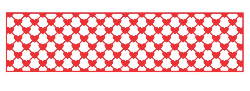 Cheery Lynn Mesh Hearts Border Panel B297 Cutting Die Cut