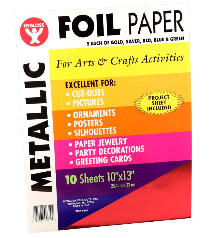 Hygloss 10X13 Foil Paper Pack 5-EA GOLD SILVER 
