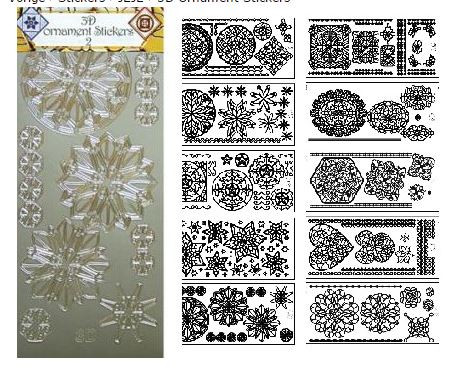 JEJE 3-D Ornament Stickers 2 Is a 10-sheet Pack of Beautiful, Detailed Silver Medallion Sticker Pack Peel Outline