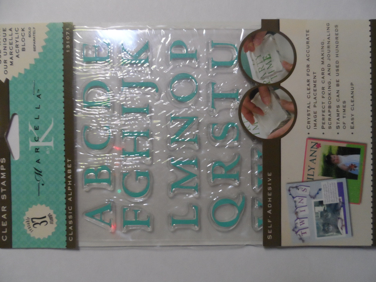 Marcella by K Classic Alphabet Clear Stamps Unmounted 3/4-inch