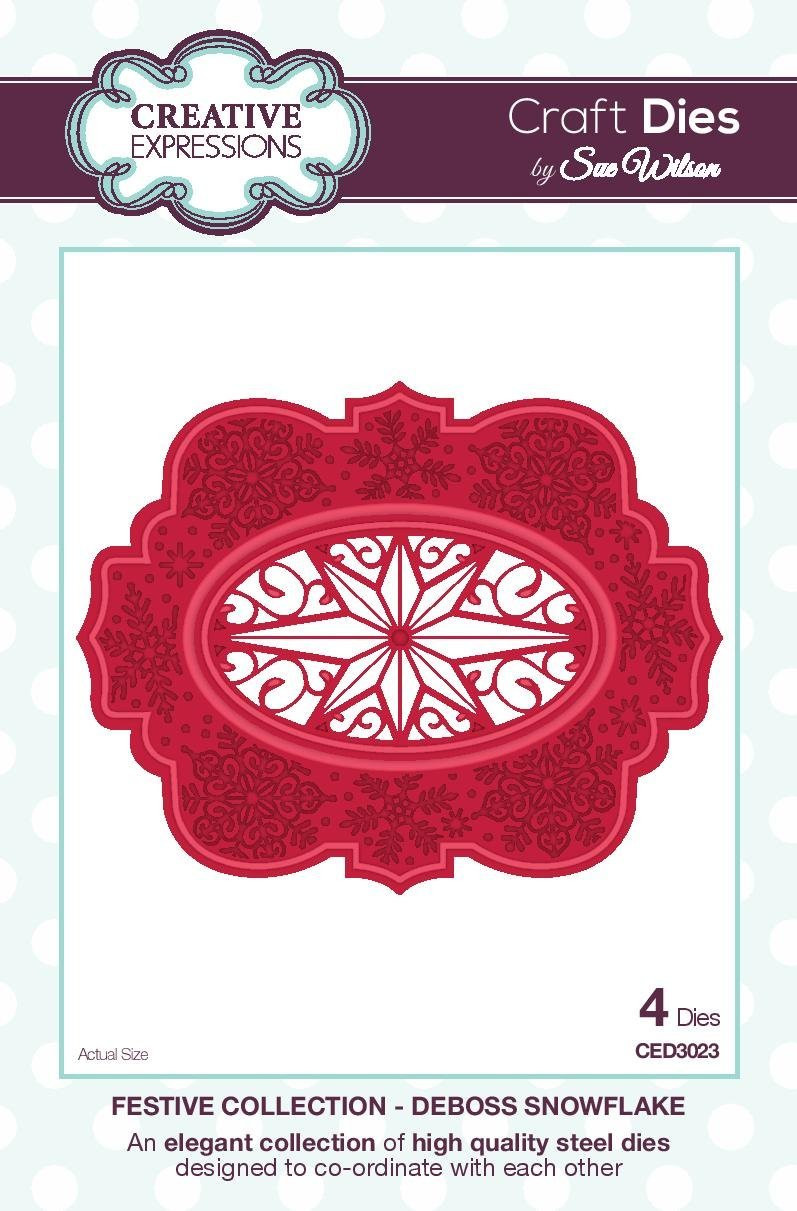 Craft Die CED3023 Sue Wilson Festive Collection - Deboss Snowflake