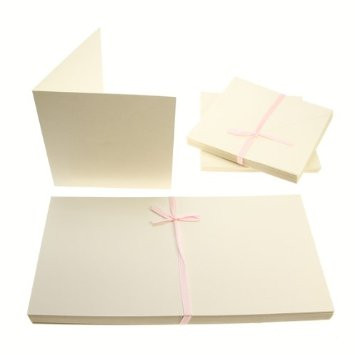 Square Card Blanks 300gsm 50Pk - Cream - 5"X5" 50/Pkg Heavy