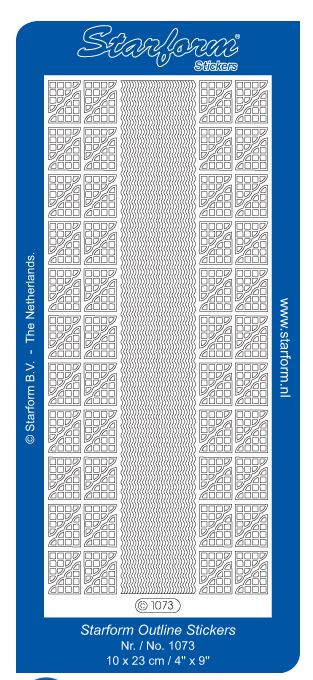 Starform Wavy Borders Corners Silver 1073 Peel Stickers