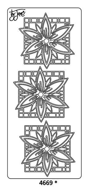 Peel-Offs Poinsettia Box Jane 4669 Gold Peel Stickers