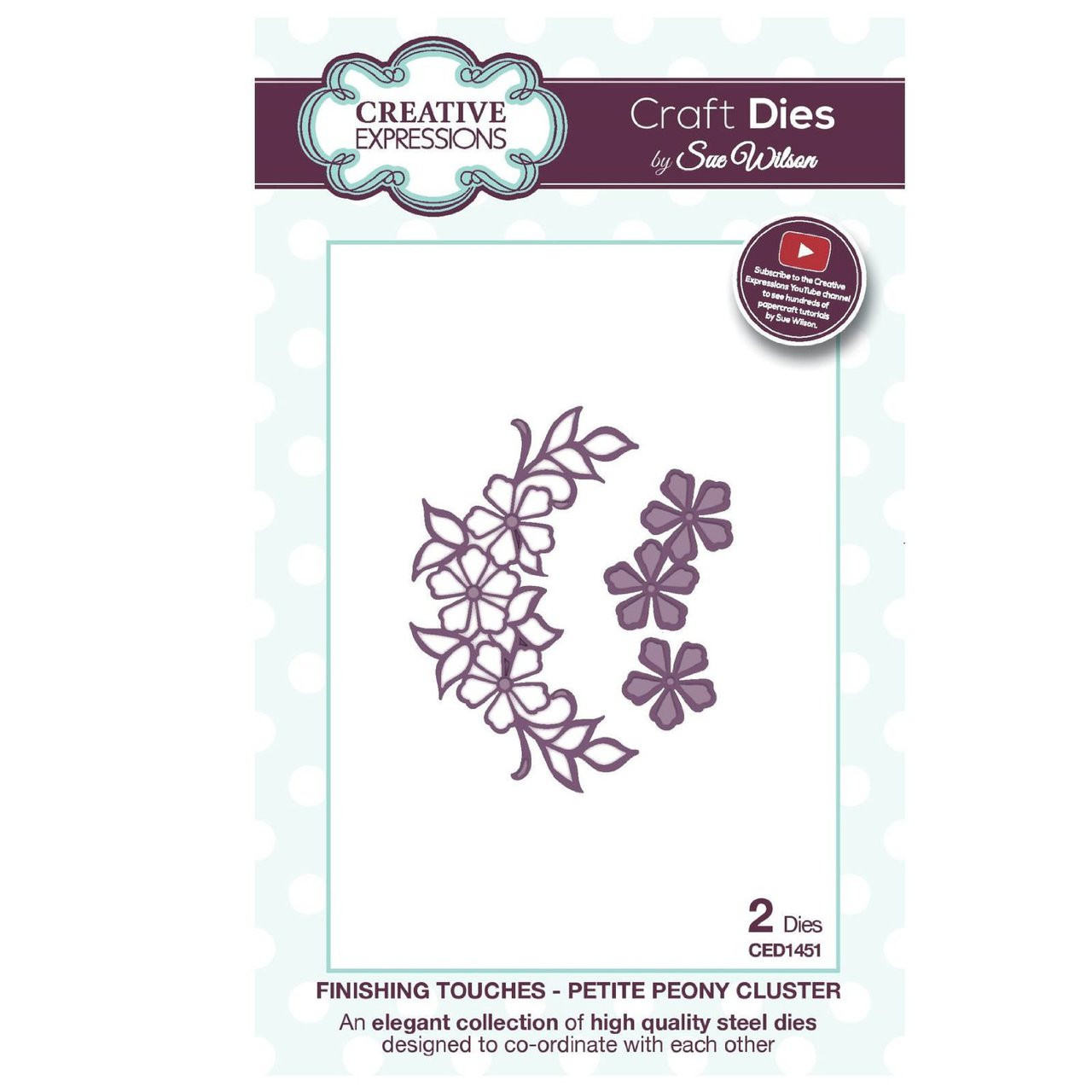 Sue Wilson Designs Dies - Finishing Touches Petite Peony Cluster die