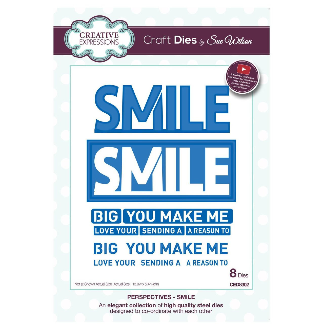 Creative Expressions Craft Die CED8302 Sue Wilson Perspectives Collection - Smile