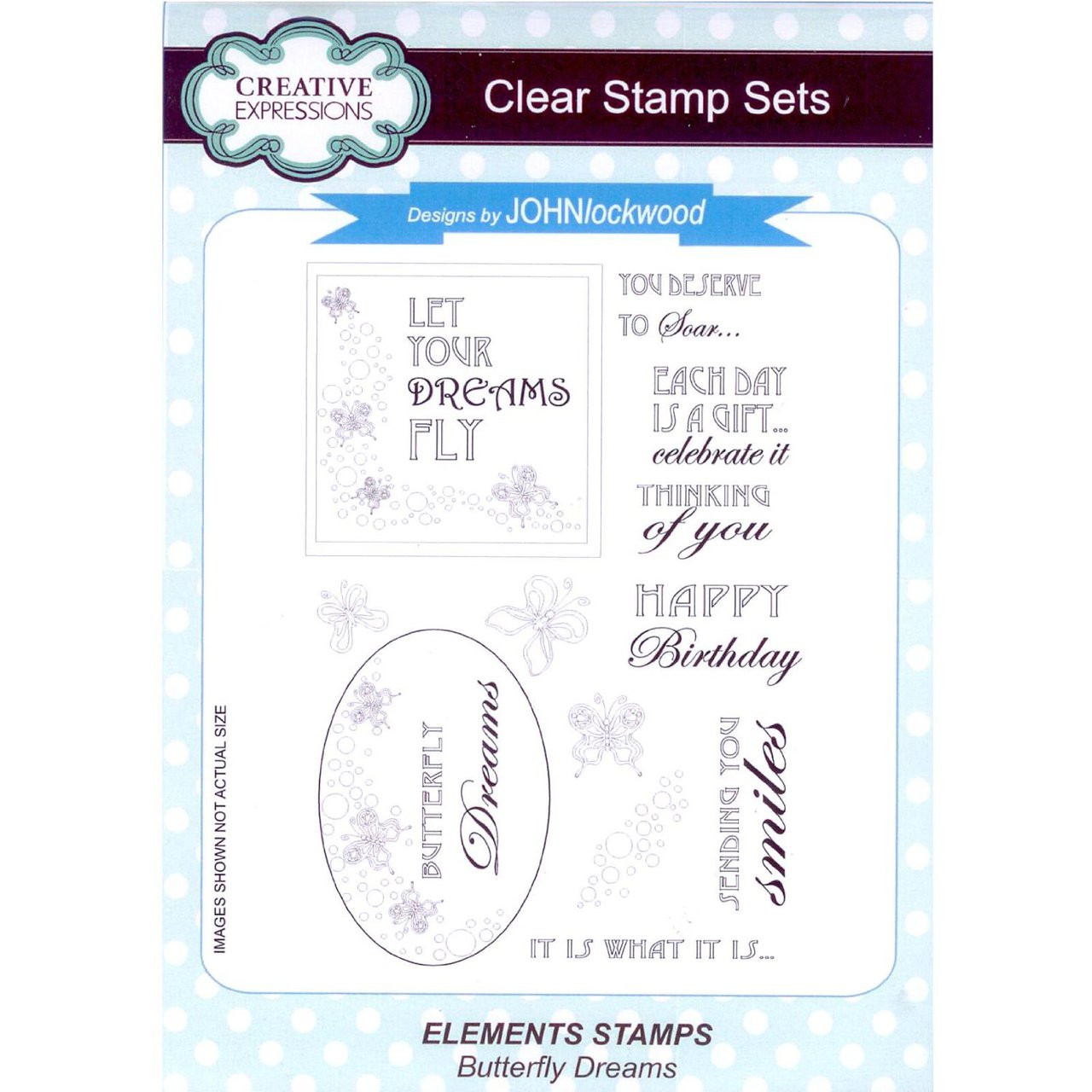 John Lockwood Elements Clear Stamp Set  - Butterfly Dreams