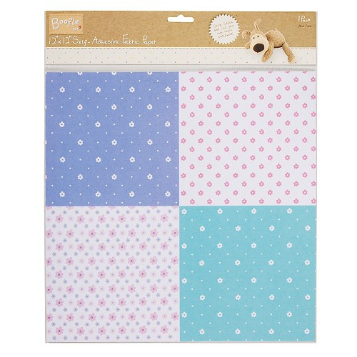 Self-Adhesive Fabric Paper Mini Flowers 12x12"  - 1 Sheet