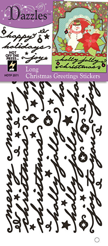 HOTP Dazzles Long Christmas Greetings Black Stickers HOTP2571