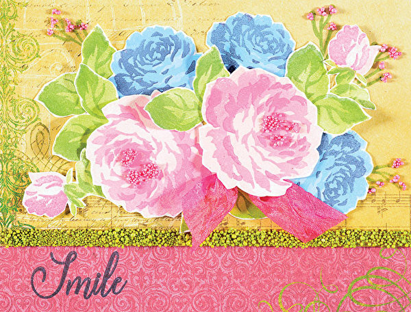 HOTP Layering Flowers Rubber Stamps 1213 Unmounted