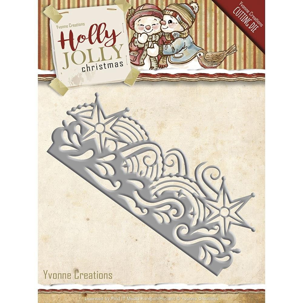Yvonne Creations Holly Jolly Christmas Snowflake Border Cutting Die YCD10069